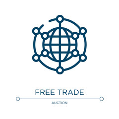 Poster - Free trade icon. Linear vector illustration from global business collection. Outline free trade icon vector. Thin line symbol for use on web and mobile apps, logo, print media.
