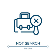 Poster - Not search icon. Linear vector illustration from jobless collection. Outline not search icon vector. Thin line symbol for use on web and mobile apps, logo, print media.