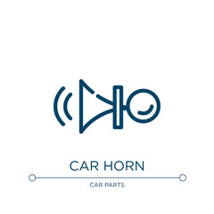 Poster - Car horn icon. Linear vector illustration from car parts collection. Outline car horn icon vector. Thin line symbol for use on web and mobile apps, logo, print media.