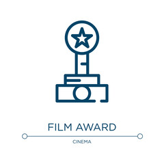 Poster - Film award icon. Linear vector illustration from cinema collection. Outline film award icon vector. Thin line symbol for use on web and mobile apps, logo, print media.