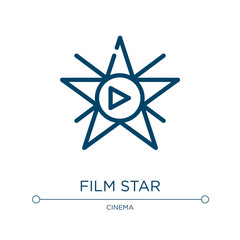 Poster - Film star icon. Linear vector illustration from cinema collection. Outline film star icon vector. Thin line symbol for use on web and mobile apps, logo, print media.