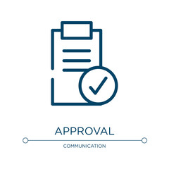 Poster - Approval icon. Linear vector illustration from interview collection. Outline approval icon vector. Thin line symbol for use on web and mobile apps, logo, print media.