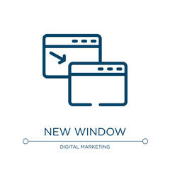 Poster - New window icon. Linear vector illustration from email collection. Outline new window icon vector. Thin line symbol for use on web and mobile apps, logo, print media.