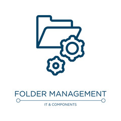 Fototapete - Folder management icon. Linear vector illustration from web development collection. Outline folder management icon vector. Thin line symbol for use on web and mobile apps, logo, print media.