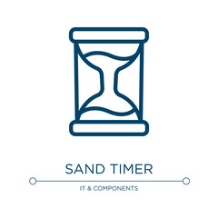 Poster - Sand timer icon. Linear vector illustration from computer applications collection. Outline sand timer icon vector. Thin line symbol for use on web and mobile apps, logo, print media.