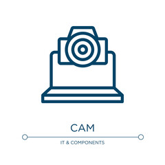 Poster - Cam icon. Linear vector illustration from computer and files collection. Outline cam icon vector. Thin line symbol for use on web and mobile apps, logo, print media.