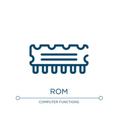 Poster - Rom icon. Linear vector illustration from computer functions collection. Outline rom icon vector. Thin line symbol for use on web and mobile apps, logo, print media.