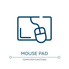 Poster - Mouse pad icon. Linear vector illustration from computer functions collection. Outline mouse pad icon vector. Thin line symbol for use on web and mobile apps, logo, print media.