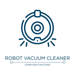 Poster - Robot vacuum cleaner icon. Linear vector illustration from ai for earth collection. Outline robot vacuum cleaner icon vector. Thin line symbol for use on web and mobile apps, logo, print media.