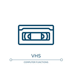 Poster - Vhs icon. Linear vector illustration from computer and data collection. Outline vhs icon vector. Thin line symbol for use on web and mobile apps, logo, print media.