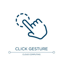 Poster - Click gesture icon. Linear vector illustration from cursors and pointers collection. Outline click gesture icon vector. Thin line symbol for use on web and mobile apps, logo, print media.
