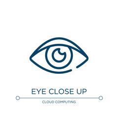 Poster - Eye close up icon. Linear vector illustration from cursors and pointers collection. Outline eye close up icon vector. Thin line symbol for use on web and mobile apps, logo, print media.