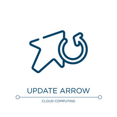 Poster - Update arrow icon. Linear vector illustration from cursors and pointers collection. Outline update arrow icon vector. Thin line symbol for use on web and mobile apps, logo, print media.