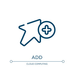 Poster - add icon icon. linear vector illustration from cursors and pointers collection. outline add icon ico