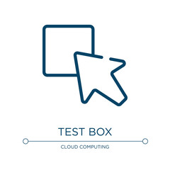 Poster - Test box icon. Linear vector illustration from cursors and pointers collection. Outline test box icon vector. Thin line symbol for use on web and mobile apps, logo, print media.