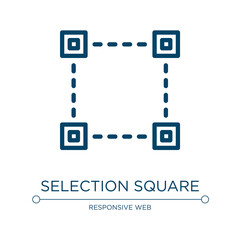 Poster - Selection square icon. Linear vector illustration from responsive web collection. Outline selection square icon vector. Thin line symbol for use on web and mobile apps, logo, print media.