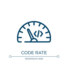 Poster - Code rate icon. Linear vector illustration from programming line craft collection. Outline code rate icon vector. Thin line symbol for use on web and mobile apps, logo, print media.