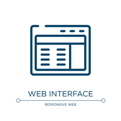 Poster - Web interface icon. Linear vector illustration from programming line craft collection. Outline web interface icon vector. Thin line symbol for use on web and mobile apps, logo, print media.
