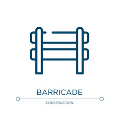 Poster - Barricade icon. Linear vector illustration from tools collection. Outline barricade icon vector. Thin line symbol for use on web and mobile apps, logo, print media.