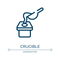 Poster - Crucible icon. Linear vector illustration from mining and crafting collection. Outline crucible icon vector. Thin line symbol for use on web and mobile apps, logo, print media.