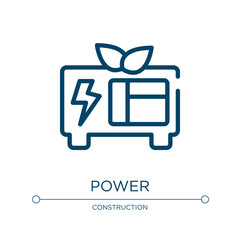 Poster - Green power icon. Linear vector illustration from industrial collection. Outline green power icon vector. Thin line symbol for use on web and mobile apps, logo, print media.