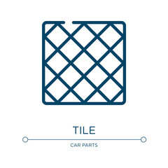 Poster - Tile icon. Linear vector illustration from home repair collection. Outline tile icon vector. Thin line symbol for use on web and mobile apps, logo, print media.