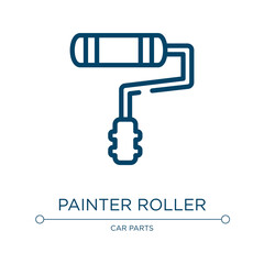 Poster - Painter roller icon. Linear vector illustration from toolbox collection. Outline painter roller icon vector. Thin line symbol for use on web and mobile apps, logo, print media.