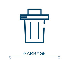 Poster - Garbage icon. Linear vector illustration. Outline garbage icon vector. Thin line symbol for use on web and mobile apps, logo, print media.