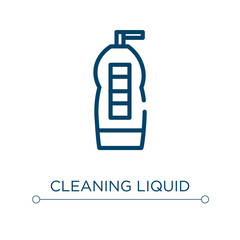 Poster - Cleaning liquid icon. Linear vector illustration. Outline cleaning liquid icon vector. Thin line symbol for use on web and mobile apps, logo, print media.