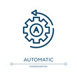 Automatic icon. Linear vector illustration from driving school collection. Outline automatic icon vector. Thin line symbol for use on web and mobile apps, logo, print media.