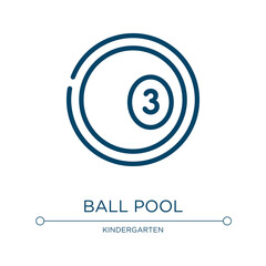 Poster - Ball pool icon. Linear vector illustration from kindergarten collection. Outline ball pool icon vector. Thin line symbol for use on web and mobile apps, logo, print media.