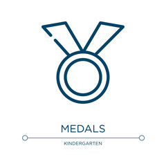 Poster - Medals icon. Linear vector illustration from learning collection. Outline medals icon vector. Thin line symbol for use on web and mobile apps, logo, print media.