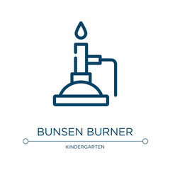 Poster - Bunsen burner icon. Linear vector illustration from chemistry collection. Outline bunsen burner icon vector. Thin line symbol for use on web and mobile apps, logo, print media.