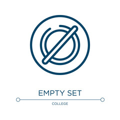 Poster - Empty set icon. Linear vector illustration from math symbols collection. Outline empty set icon vector. Thin line symbol for use on web and mobile apps, logo, print media.