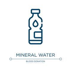 Poster - Mineral water icon. Linear vector illustration from health collection. Outline mineral water icon vector. Thin line symbol for use on web and mobile apps, logo, print media.