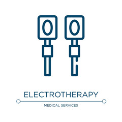 Poster - Electrotherapy icon. Linear vector illustration from therapy collection. Outline electrotherapy icon vector. Thin line symbol for use on web and mobile apps, logo, print media.