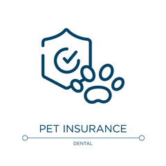 Poster - Pet insurance icon. Linear vector illustration from insurance collection. Outline pet insurance icon vector. Thin line symbol for use on web and mobile apps, logo, print media.