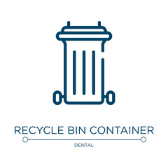 Poster - Recycle bin container icon. Linear vector illustration from health collection. Outline recycle bin container icon vector. Thin line symbol for use on web and mobile apps, logo, print media.