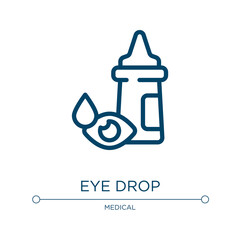 Wall Mural - Eye drop icon. Linear vector illustration from opthalmology collection. Outline eye drop icon vector. Thin line symbol for use on web and mobile apps, logo, print media.