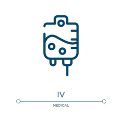 Poster - Iv icon. Linear vector illustration from medical collection. Outline iv icon vector. Thin line symbol for use on web and mobile apps, logo, print media.