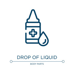 Poster - Drop of liquid icon. Linear vector illustration from medicine and health collection. Outline drop of liquid icon vector. Thin line symbol for use on web and mobile apps, logo, print media.