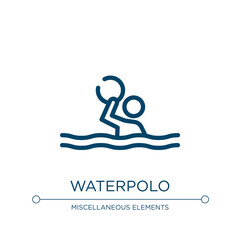 Poster - Waterpolo icon. Linear vector illustration from sports collection. Outline waterpolo icon vector. Thin line symbol for use on web and mobile apps, logo, print media.