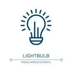 Poster - Lightbulb icon. Linear vector illustration from business pack collection. Outline lightbulb icon vector. Thin line symbol for use on web and mobile apps, logo, print media.