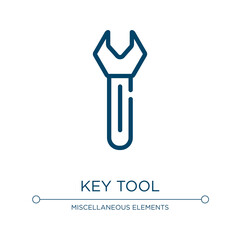 Poster - Key tool icon. Linear vector illustration from business pack collection. Outline key tool icon vector. Thin line symbol for use on web and mobile apps, logo, print media.