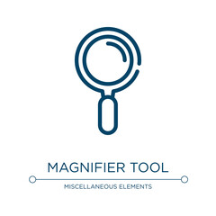 Poster - Magnifier tool icon. Linear vector illustration from business pack collection. Outline magnifier tool icon vector. Thin line symbol for use on web and mobile apps, logo, print media.