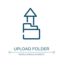 Poster - Upload folder icon. Linear vector illustration from business pack collection. Outline upload folder icon vector. Thin line symbol for use on web and mobile apps, logo, print media.