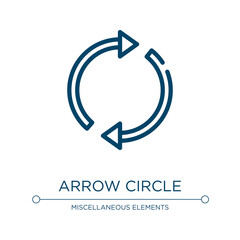 Poster - Arrow circle icon. Linear vector illustration from business pack collection. Outline arrow circle icon vector. Thin line symbol for use on web and mobile apps, logo, print media.