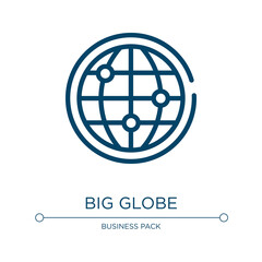Poster - Big globe icon. Linear vector illustration from business and finance collection. Outline big globe icon vector. Thin line symbol for use on web and mobile apps, logo, print media.