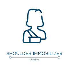 Aufkleber - Shoulder immobilizer icon. Linear vector illustration from general collection. Outline shoulder immobilizer icon vector. Thin line symbol for use on web and mobile apps, logo, print media.