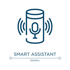 Fototapete - Smart assistant icon. Linear vector illustration from general collection. Outline smart assistant icon vector. Thin line symbol for use on web and mobile apps, logo, print media.